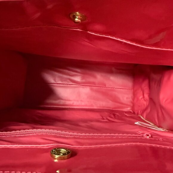 Nina Ricci Deci Dela Red Patent Tote Bag With .17 Fl Oz Mini Perfume Vtg 1994 - Picture 8 of 16